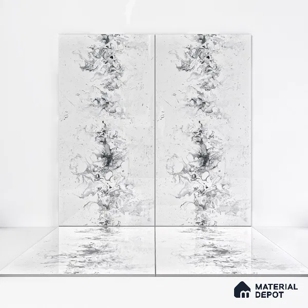 Marble Wall & Floor Tile TL 05118 B Marblis Blizzard Shine 4 ft x 2 ft Vitrified Endless Glossy Finish - 9 mm (Random 4) | Suitable for Living Room, Bedroom & Bathroom