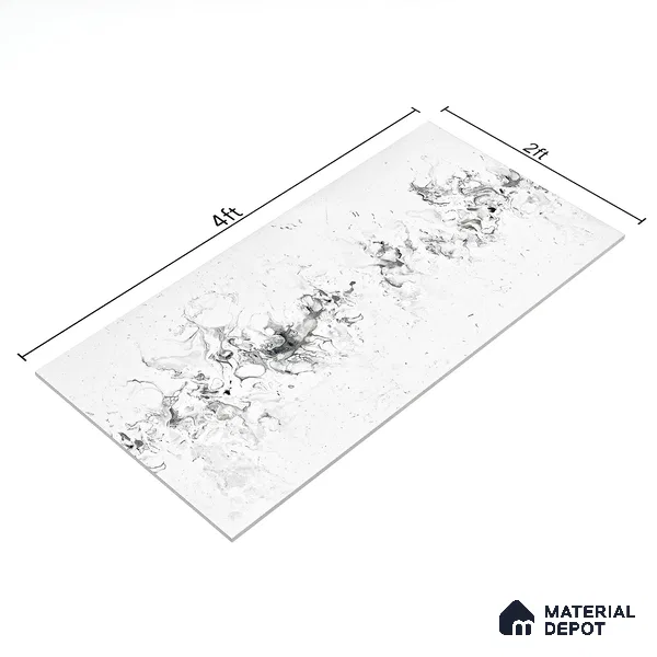 Marble Wall & Floor Tile TL 05118 B Marblis Blizzard Shine 4 ft x 2 ft Vitrified Endless Glossy Finish - 9 mm (Random 4) | Suitable for Living Room, Bedroom & Bathroom
