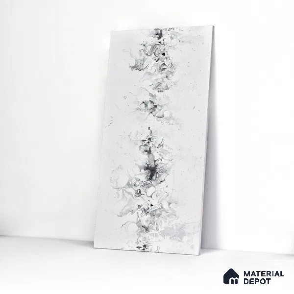 Marble Wall & Floor Tile TL 05118 B Marblis Blizzard Shine 4 ft x 2 ft Vitrified Endless Glossy Finish - 9 mm (Random 4) | Suitable for Living Room, Bedroom & Bathroom