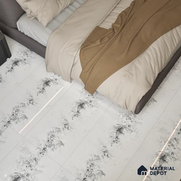Marble Wall & Floor Tile TL 05118 B Marblis Blizzard Shine 4 ft x 2 ft Vitrified Endless Glossy Finish - 9 mm (Random 4) | Suitable for Living Room, Bedroom & Bathroom
