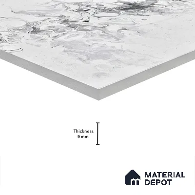 Marble Wall & Floor Tile TL 05118 B Marblis Blizzard Shine 4 ft x 2 ft Vitrified Endless Glossy Finish - 9 mm (Random 4) | Suitable for Living Room, Bedroom & Bathroom