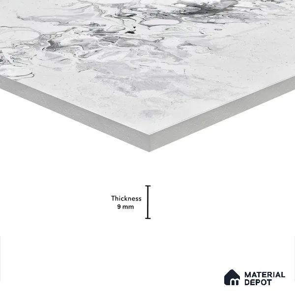 Marble Wall & Floor Tile TL 05118 B Marblis Blizzard Shine 4 ft x 2 ft Vitrified Endless Glossy Finish - 9 mm (Random 4) | Suitable for Living Room, Bedroom & Bathroom