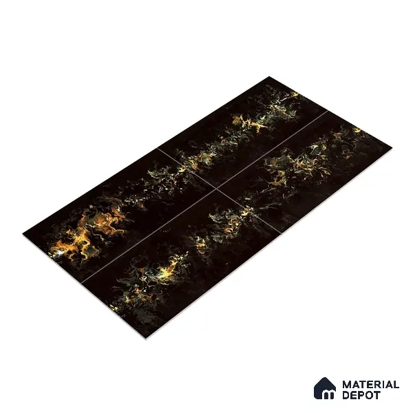 Marble Wall & Floor Tile TL 05118 Marblis Eclipse 4 ft x 2 ft Vitrified Endless High Gloss Finish - 9 mm (Random 4) | Suitable for Living Room, Bedroom & Bathroom