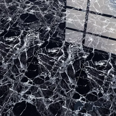 Marble Wall & Floor Tile TL 05151 Marblis Midnight Elegance 4 ft x 2 ft Vitrified Endless High Gloss Finish - 9 mm (Random 4) | Suitable for Living Room, Bedroom & Bathroom