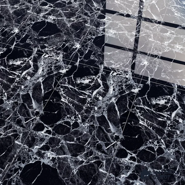 Marble Wall & Floor Tile TL 05151 Marblis Midnight Elegance 4 ft x 2 ft Vitrified Endless High Gloss Finish - 9 mm (Random 4) | Suitable for Living Room, Bedroom & Bathroom