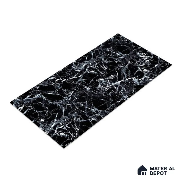 Marble Wall & Floor Tile TL 05151 Marblis Midnight Elegance 4 ft x 2 ft Vitrified Endless High Gloss Finish - 9 mm (Random 4) | Suitable for Living Room, Bedroom & Bathroom