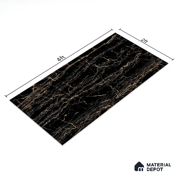 Marble Wall & Floor Tile TL 05153 Marblis Onyx Whisper 4 ft x 2 ft Vitrified  High Gloss Finish - 9 mm (Random 6) | Suitable for Living Room, Bedroom & Bathroom