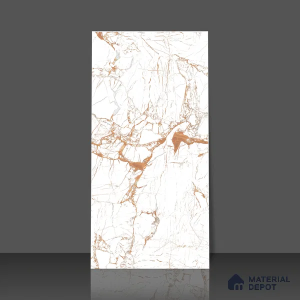 Marble Wall & Floor Tile TL 05117 B Marblis Italino Raven Light 4 ft x 2 ft Vitrified Endless High Gloss Finish - 9 mm (Random 4) | Suitable for Living Room, Bedroom & Bathroom