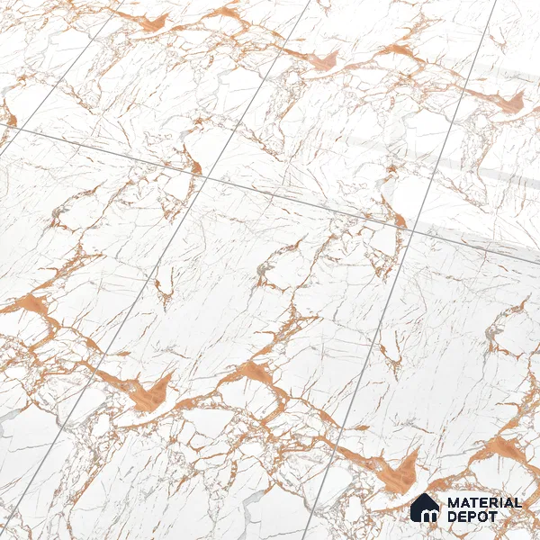 Marble Wall & Floor Tile TL 05117 B Marblis Italino Raven Light 4 ft x 2 ft Vitrified Endless High Gloss Finish - 9 mm (Random 4) | Suitable for Living Room, Bedroom & Bathroom