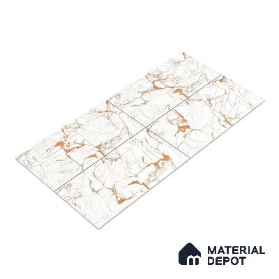 Marble Wall & Floor Tile TL 05117 B Marblis Italino Raven Light 4 ft x 2 ft Vitrified Endless High Gloss Finish - 9 mm (Random 4) | Suitable for Living Room, Bedroom & Bathroom