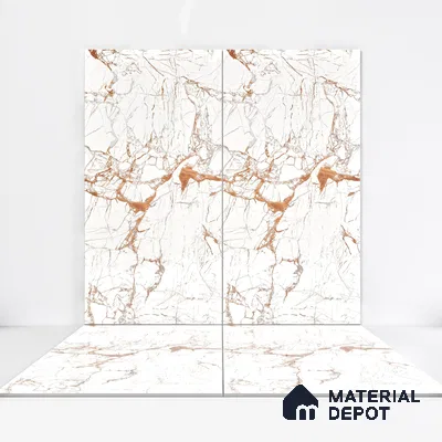 Marble Wall & Floor Tile TL 05117 B Marblis Italino Raven Light 4 ft x 2 ft Vitrified Endless High Gloss Finish - 9 mm (Random 4) | Suitable for Living Room, Bedroom & Bathroom