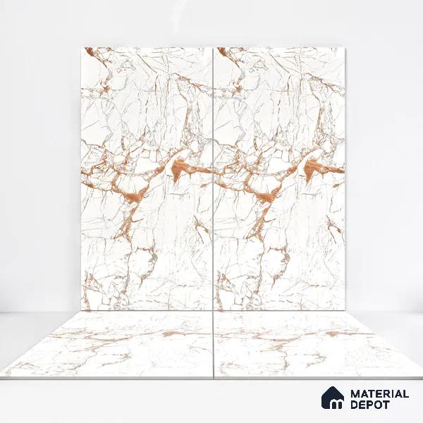 Marble Wall & Floor Tile TL 05117 B Marblis Italino Raven Light 4 ft x 2 ft Vitrified Endless High Gloss Finish - 9 mm (Random 4) | Suitable for Living Room, Bedroom & Bathroom