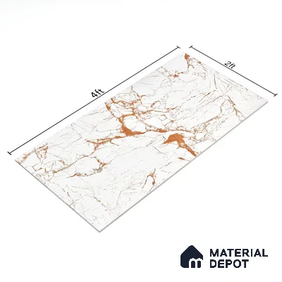 Marble Wall & Floor Tile TL 05117 B Marblis Italino Raven Light 4 ft x 2 ft Vitrified Endless High Gloss Finish - 9 mm (Random 4) | Suitable for Living Room, Bedroom & Bathroom
