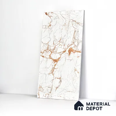 Marble Wall & Floor Tile TL 05117 B Marblis Italino Raven Light 4 ft x 2 ft Vitrified Endless High Gloss Finish - 9 mm (Random 4) | Suitable for Living Room, Bedroom & Bathroom