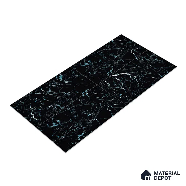 Marble Wall & Floor Tile TL 05154 Marblis Shadow Vein 4 ft x 2 ft Vitrified Endless High Gloss Finish - 9 mm (Random 4) | Suitable for Living Room, Bedroom & Bathroom