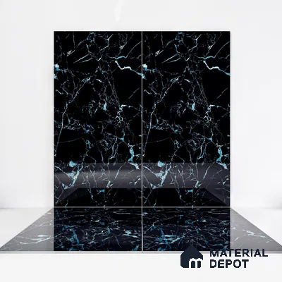 Marble Wall & Floor Tile TL 05154 Marblis Shadow Vein 4 ft x 2 ft Vitrified Endless High Gloss Finish - 9 mm (Random 4) | Suitable for Living Room, Bedroom & Bathroom