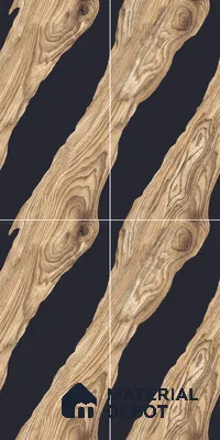 Wood Wall & Floor Tile TL 05150 Mokuzai Hazelwood 4 ft x 2 ft Vitrified Endless High Gloss Finish - 9 mm (Random 2) | Suitable for Living Room, Bedroom & Bathroom