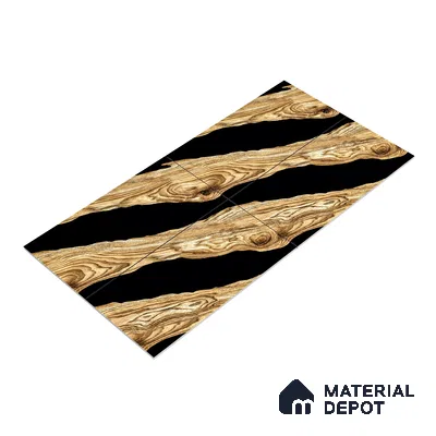 Wood Wall & Floor Tile TL 05150 Mokuzai Hazelwood 4 ft x 2 ft Vitrified Endless High Gloss Finish - 9 mm (Random 2) | Suitable for Living Room, Bedroom & Bathroom