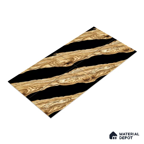 Wood Wall & Floor Tile TL 05150 Mokuzai Hazelwood 4 ft x 2 ft Vitrified Endless High Gloss Finish - 9 mm (Random 2) | Suitable for Living Room, Bedroom & Bathroom