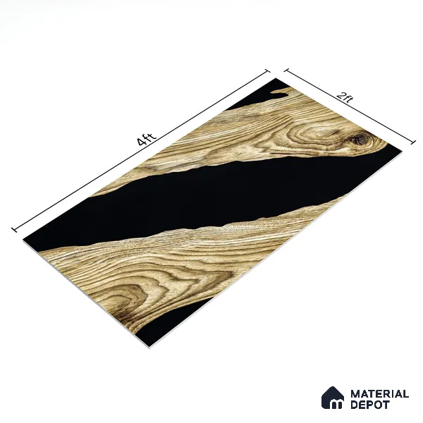Wood Wall & Floor Tile TL 05150 Mokuzai Hazelwood 4 ft x 2 ft Vitrified Endless High Gloss Finish - 9 mm (Random 2) | Suitable for Living Room, Bedroom & Bathroom