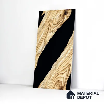 Wood Wall & Floor Tile TL 05150 Mokuzai Hazelwood 4 ft x 2 ft Vitrified Endless High Gloss Finish - 9 mm (Random 2) | Suitable for Living Room, Bedroom & Bathroom