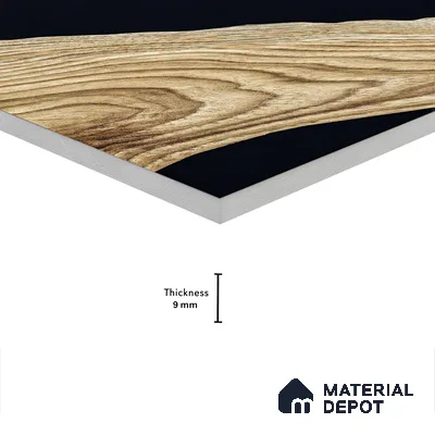 Wood Wall & Floor Tile TL 05150 Mokuzai Hazelwood 4 ft x 2 ft Vitrified Endless High Gloss Finish - 9 mm (Random 2) | Suitable for Living Room, Bedroom & Bathroom