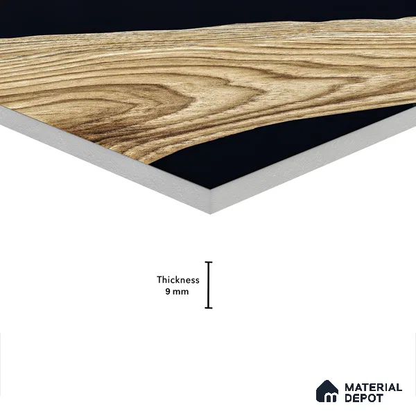 Wood Wall & Floor Tile TL 05150 Mokuzai Hazelwood 4 ft x 2 ft Vitrified Endless High Gloss Finish - 9 mm (Random 2) | Suitable for Living Room, Bedroom & Bathroom