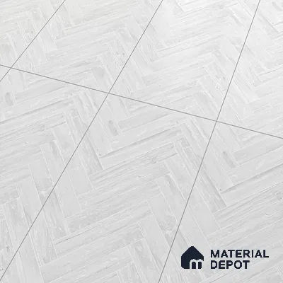 Wooden Floor Tile TL 05120 B Mokuzai Pure Snow 4 ft x 2 ft Vitrified Endless Carving Matte Finish - 9 mm | Herringbone | Suitable for Living Room, Bedroom & Bathroom