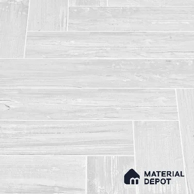Wooden Floor Tile TL 05120 B Mokuzai Pure Snow 4 ft x 2 ft Vitrified Endless Carving Matte Finish - 9 mm | Herringbone | Suitable for Living Room, Bedroom & Bathroom