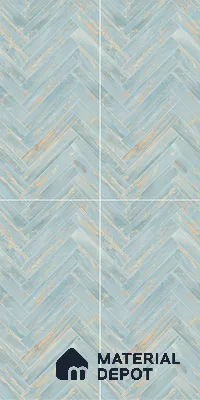 Wooden Floor Tile TL 05120 Mokuzai Indigo Drift 4 ft x 2 ft Vitrified Endless Carving Matte Finish - 9 mm | Herringbone | Suitable for Living Room, Bedroom & Bathroom