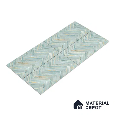 Wooden Floor Tile TL 05120 Mokuzai Indigo Drift 4 ft x 2 ft Vitrified Endless Carving Matte Finish - 9 mm | Herringbone | Suitable for Living Room, Bedroom & Bathroom