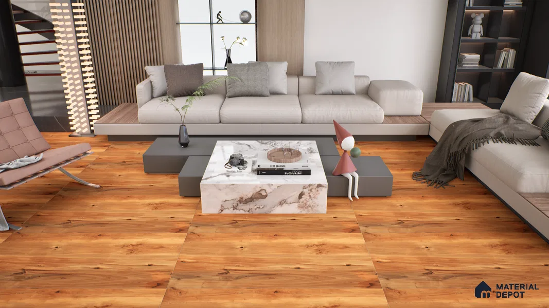 Wooden Wall & Floor Tile TL 05165 Mokuzai Amber Vein 4 ft x 2 ft Vitrified Laminate Matte Finish - 9 mm (Random 4) | Suitable for Living Room, Bedroom & Bathroom