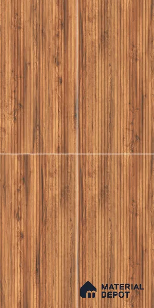 Wooden Wall Tile TL 05122 B Mokuzai Bronze Timber 4 ft x 2 ft Vitrified Laminate Stripe Matte Finish - 9 mm (Random 3) | Suitable for Living Room, Bedroom & Bathroom