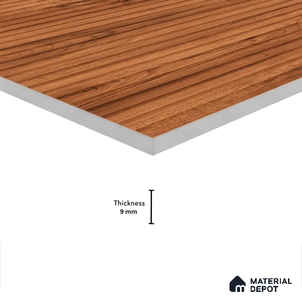 Wooden Wall Tile TL 05122 B Mokuzai Bronze Timber 4 ft x 2 ft Vitrified Laminate Stripe Matte Finish - 9 mm (Random 3) | Suitable for Living Room, Bedroom & Bathroom