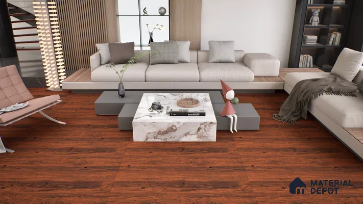 Wooden Wall & Floor Tile TL 05163 Mokuzai Cocoa Blend 4 ft x 2 ft Vitrified Laminate Matte Finish - 9 mm (Random 3) | Suitable for Living Room, Bedroom & Bathroom