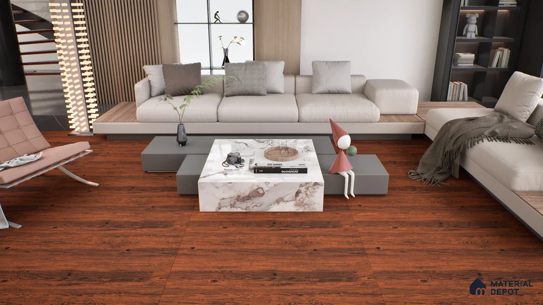Wooden Wall & Floor Tile TL 05163 Mokuzai Cocoa Blend 4 ft x 2 ft Vitrified Laminate Matte Finish - 9 mm (Random 3) | Suitable for Living Room, Bedroom & Bathroom