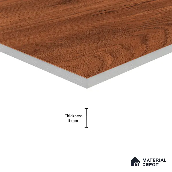 Wooden Wall & Floor Tile TL 05162 Mokuzai Espresso Grain 4 ft x 2 ft Vitrified Laminate Matte Finish - 9 mm (Random 3) | Suitable for Living Room, Bedroom & Bathroom