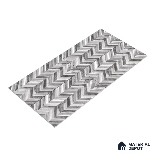 Wooden Wall & Floor Tile TL 05123 B Mokuzai Charcoal Mist 4 ft x 2 ft Vitrified Endless Matte Finish - 9 mm  | Suitable for Living Room, Bedroom & Bathroom