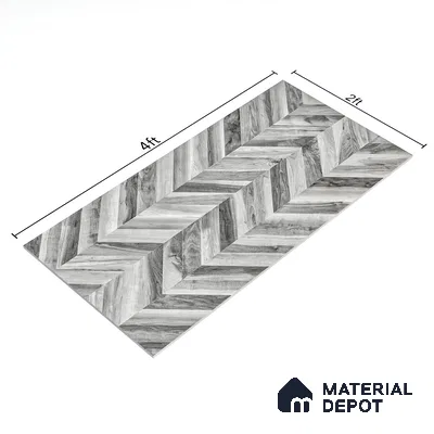 Wooden Wall & Floor Tile TL 05123 B Mokuzai Charcoal Mist 4 ft x 2 ft Vitrified Endless Matte Finish - 9 mm  | Suitable for Living Room, Bedroom & Bathroom