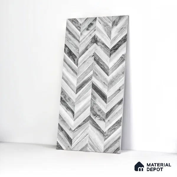 Wooden Wall & Floor Tile TL 05123 B Mokuzai Charcoal Mist 4 ft x 2 ft Vitrified Endless Matte Finish - 9 mm  | Suitable for Living Room, Bedroom & Bathroom