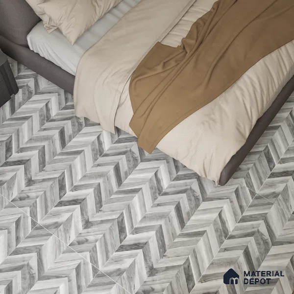 Wooden Wall & Floor Tile TL 05123 B Mokuzai Charcoal Mist 4 ft x 2 ft Vitrified Endless Matte Finish - 9 mm  | Suitable for Living Room, Bedroom & Bathroom