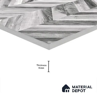 Wooden Wall & Floor Tile TL 05123 B Mokuzai Charcoal Mist 4 ft x 2 ft Vitrified Endless Matte Finish - 9 mm  | Suitable for Living Room, Bedroom & Bathroom