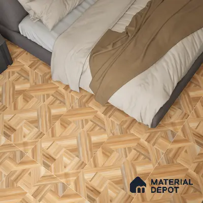 Wooden Wall & Floor Tile TL 05166 Mokuzai Tawny Grain 4 ft x 2 ft Vitrified Laminate Matte Finish - 9 mm  | Suitable for Living Room, Bedroom & Bathroom