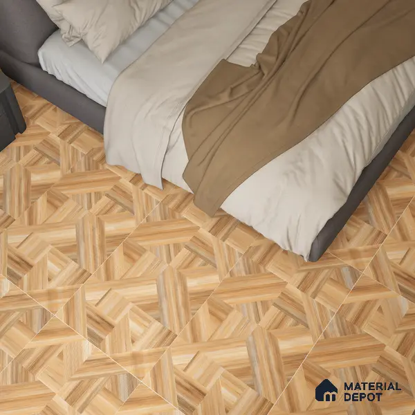 Wooden Wall & Floor Tile TL 05166 Mokuzai Tawny Grain 4 ft x 2 ft Vitrified Laminate Matte Finish - 9 mm | Suitable for Living Room, Bedroom & Bathroom