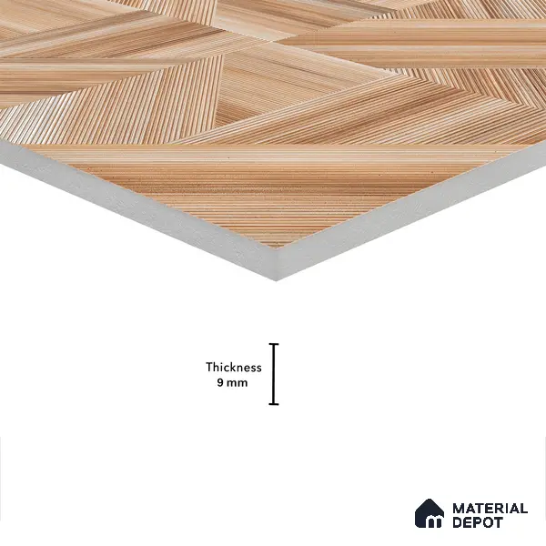 Wooden Wall & Floor Tile TL 05166 Mokuzai Tawny Grain 4 ft x 2 ft Vitrified Laminate Matte Finish - 9 mm | Suitable for Living Room, Bedroom & Bathroom