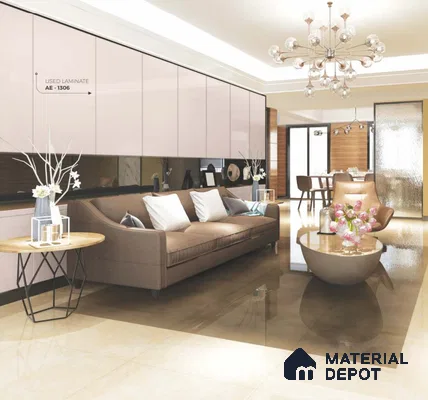 AE 1306 8 ft x 4 ft High Gloss Finish 6H Antiscratch Acrylic Laminate - 1.25 mm | Suitable for Living Room, Kitchen, Office