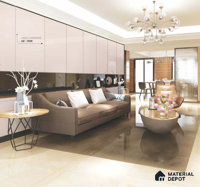 AE 1306 8 ft x 4 ft High Gloss Finish 6H Antiscratch Acrylic Laminate - 1.25 mm | Suitable for Living Room, Kitchen, Office