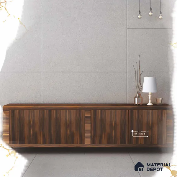 Wooden Look GA 4606 8 ft x 4 ft Wooden Glossy Finish 6H Antiscratch Acrylic Laminate - 1.5 mm
