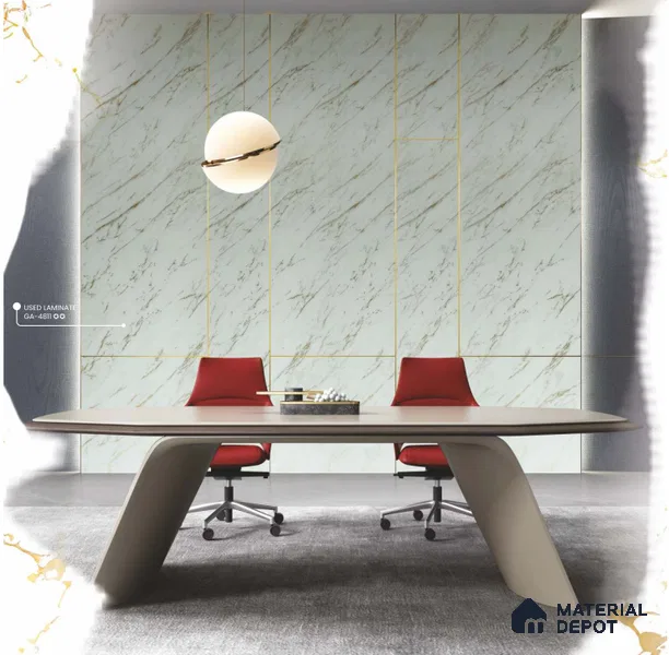 GA 4811 8 ft x 4 ft Marble Finish 6H Antiscratch Acrylic Laminate - 1.5 mm
