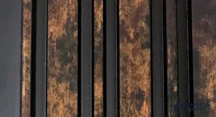 Wenge Marble Louver PN 04903 8 ft x 4.9 inch Charcoal Panel - 12 mm | Suitable for Feature Wall, TV Unit & Living Room | Width is Subjected to 5% Variation
